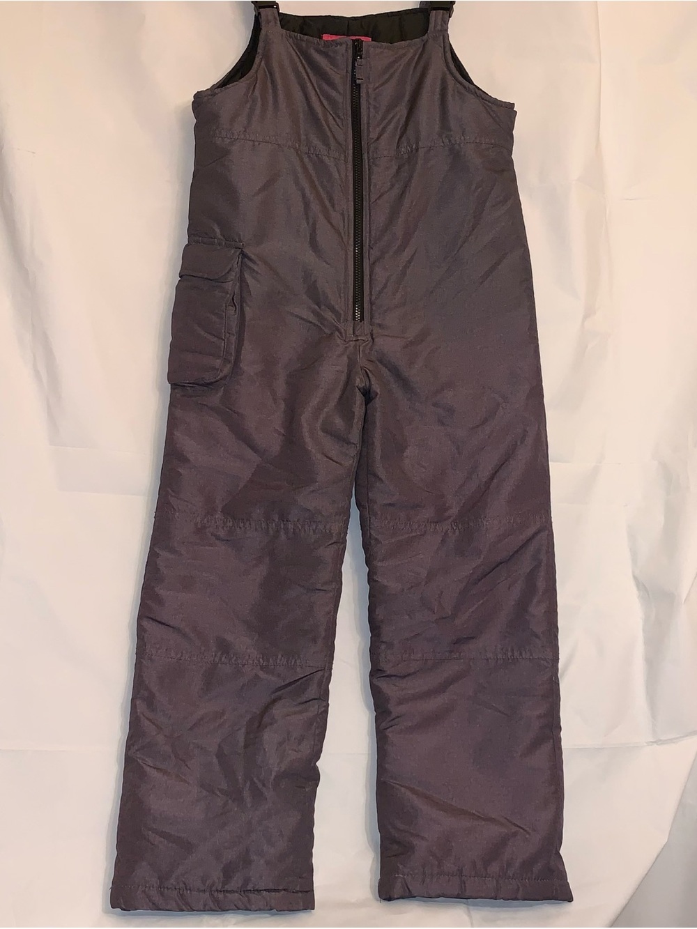 London Fog Kids Snow Bib Pants Gray Medium 10-12 Insulated Outdoor Snow Gear EUC